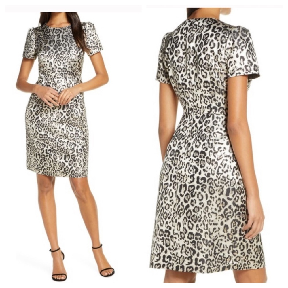 Rachel Parcell Metallic Leopard Print Dress